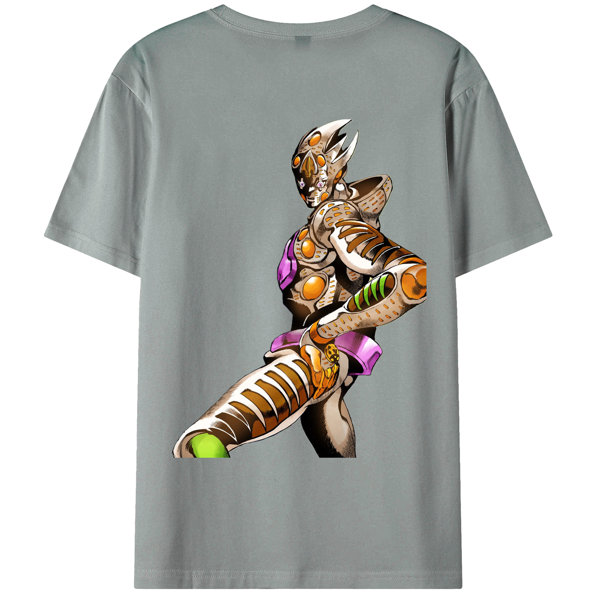 （画像用） ジョジョの奇妙な冒険 ジョルノ?ジョバァーナ JoJo's Bizarre Adventure Giorno Giovanna 綿100％ メンズ半袖Tシャツ（バックプリント） 通気性